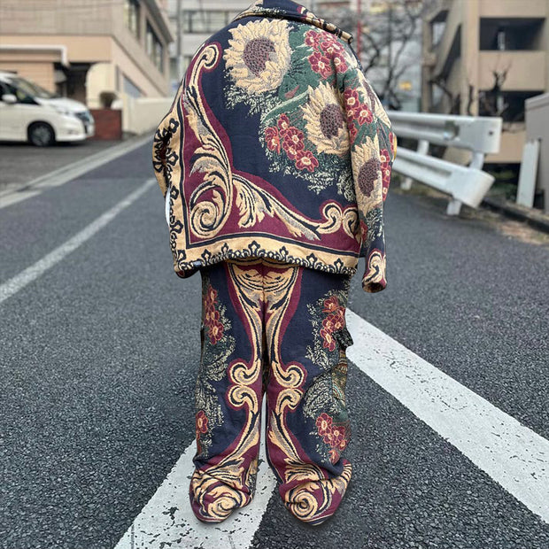 Retro hip-hop trendy tapestry trousers