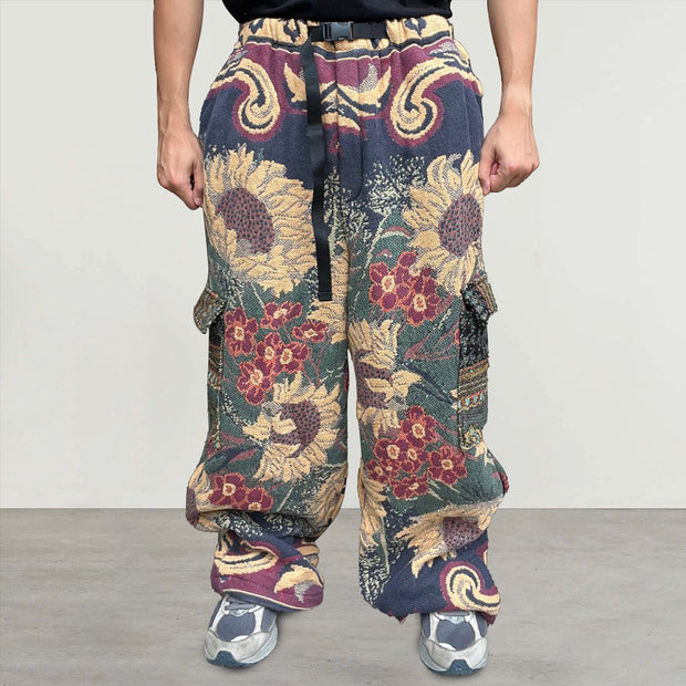 Retro hip-hop trendy tapestry trousers
