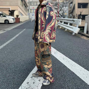 Retro hip-hop trendy tapestry trousers