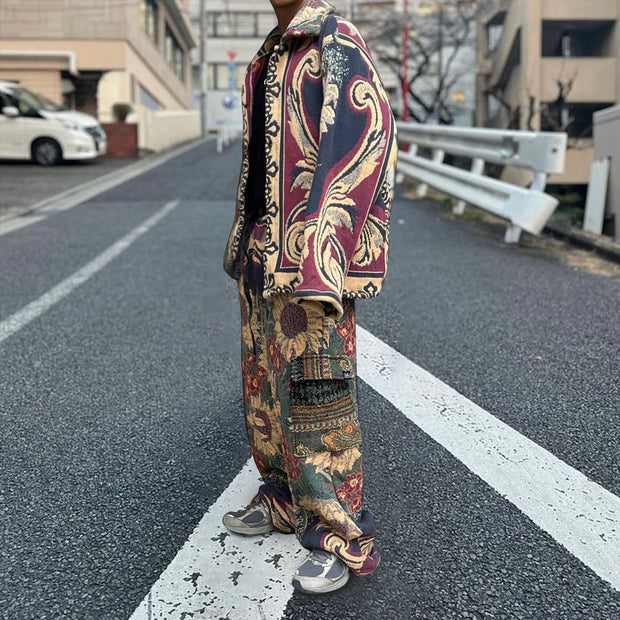 Retro hip-hop trendy tapestry trousers