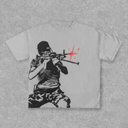 Fashionable and personalized soldier round neck short-sleeved T-shirt