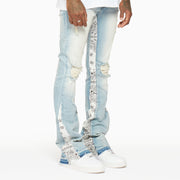 Casual washed street patchwork jeans