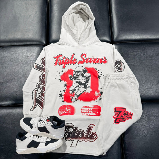 Rugby casual street gradient hoodie trousers two-piece set