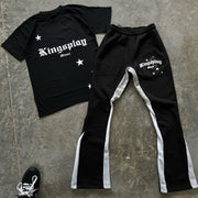 Casual street rock T-shirt and trousers two-piece suit