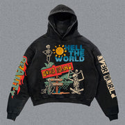 skull print hoodie