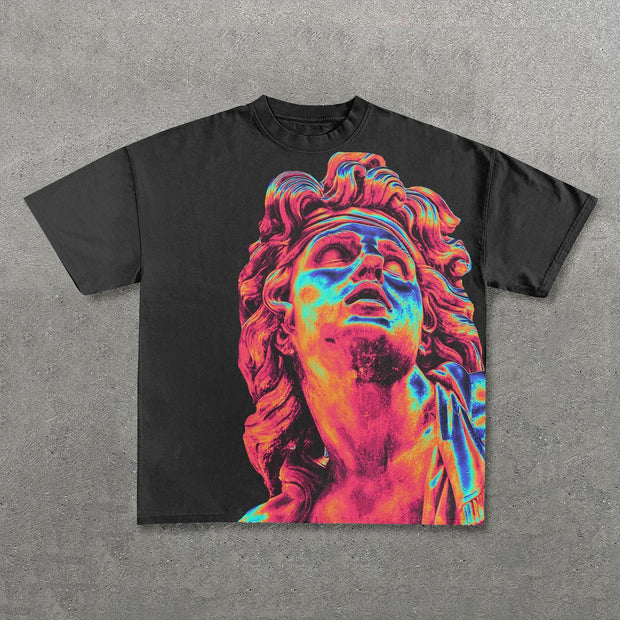 Abstract Figure Print Short Sleeve T-Shirt