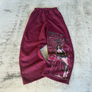 Fashionable Anime Printed Wide Leg Pants