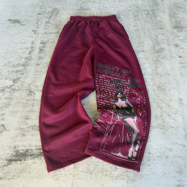Fashionable Anime Printed Wide Leg Pants