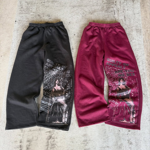 Fashionable Anime Printed Wide Leg Pants