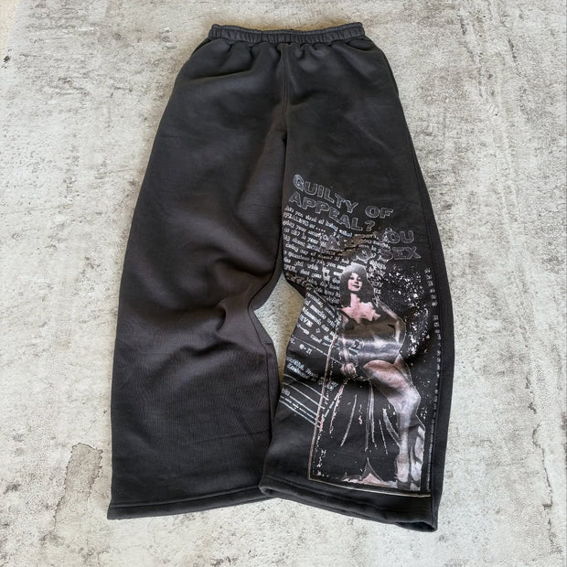 Fashionable Anime Printed Wide Leg Pants