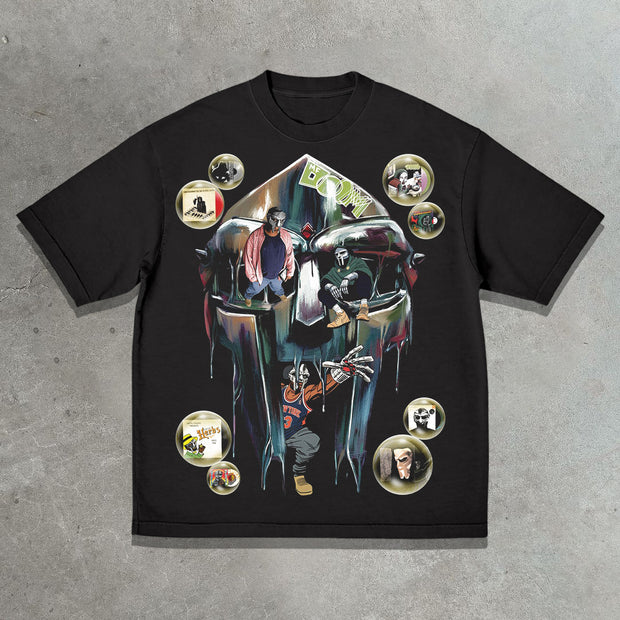 Masked Singer Casual Street Festival Print T-Shirt