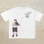 Art Boy Dove Peace Print Short Sleeve T-Shirt