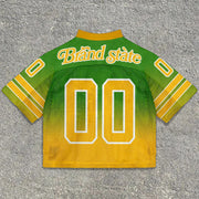 Contrast Gradient Vintage Mesh Sweater
