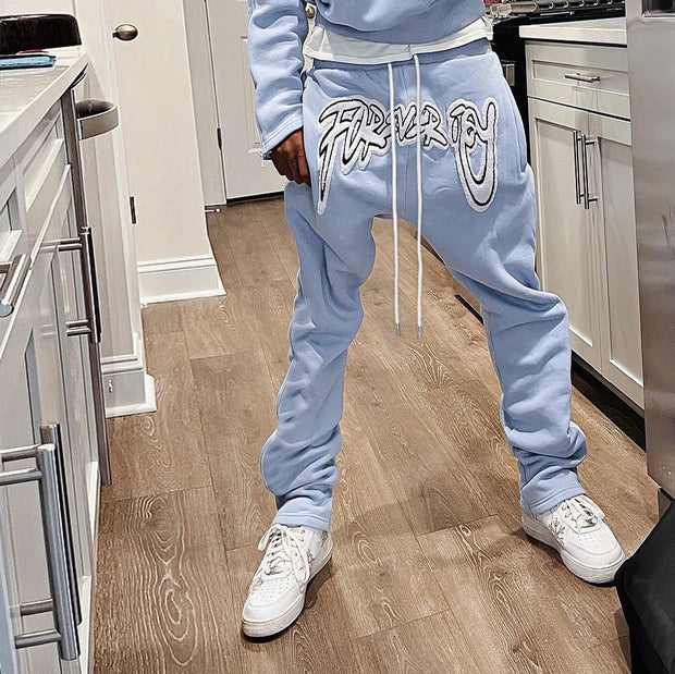 Casual personalized monogram pattern trousers