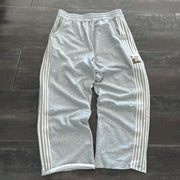 Striped Web Casual Wide-Leg Pants