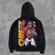 American Football Player Print Long Sleeve Hoodies