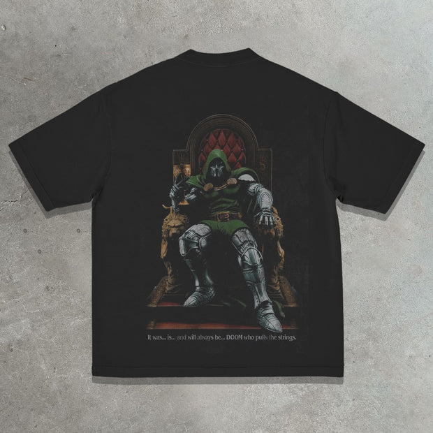 Mask casual street retro print T-shirt