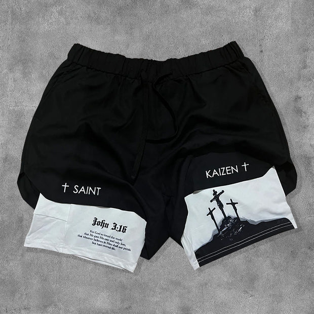 John 3:16 Print Double Layer Shorts