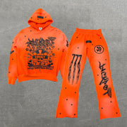 Lucky Latto Print Hoodie Sweatpants Two Piece Set
