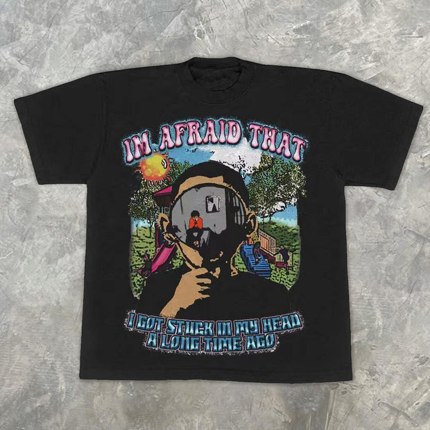Lonely boy casual street short sleeve T-shirt