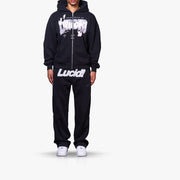 Stylish personalized printed zipper hoodie set