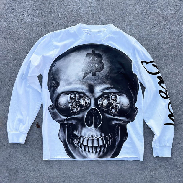 Casual Skull Print Long Sleeve T-Shirt