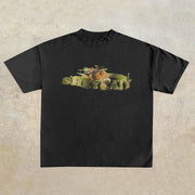 Street Retro Trend Half Sleeve Angel Print T-Shirt