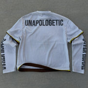 Beach Party Casual Street Retro Stitching Long Sleeve T-shirt