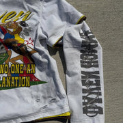 Beach Party Casual Street Retro Stitching Long Sleeve T-shirt