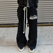 Casual Letters Printed Pocket Sweatshirt Pants