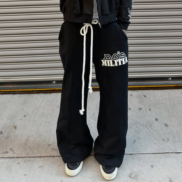 Casual Letters Printed Pocket Sweatshirt Pants