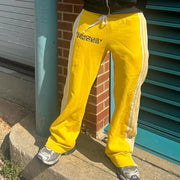 Fashionable personality contrast color fake two-piece trousers