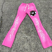 Casual Anime Printed Flared Pants