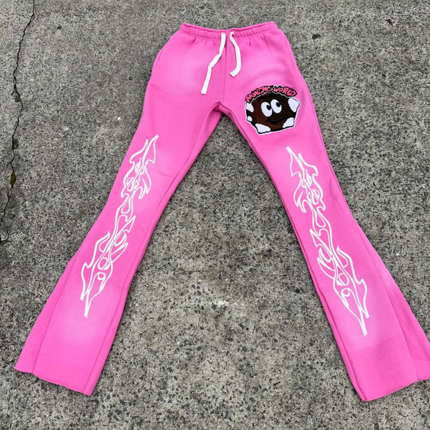Casual Anime Printed Flared Pants