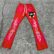 Casual Anime Printed Flared Pants