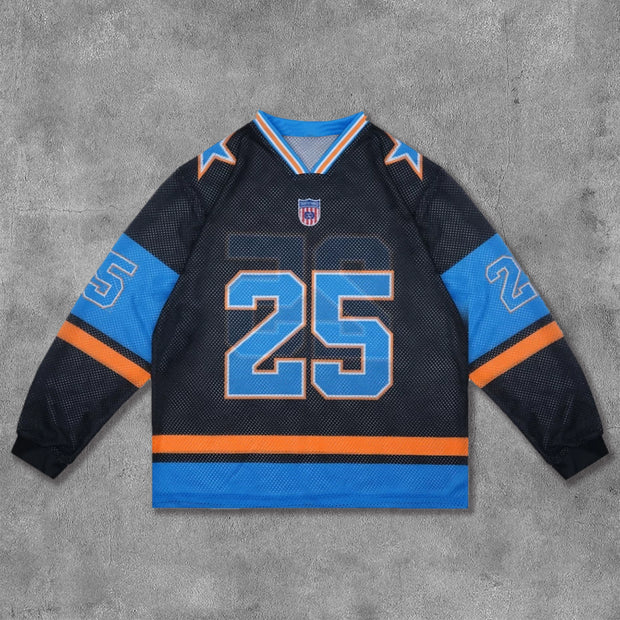 No.25 Printed Mesh Long Sleeve Jersey