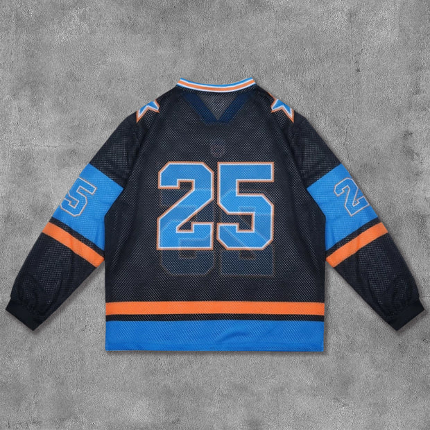 No.25 Printed Mesh Long Sleeve Jersey