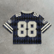 Diamond casual street football patchwork mesh jersey