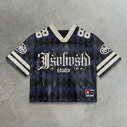 Diamond casual street football patchwork mesh jersey
