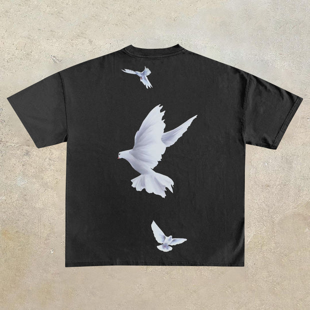 Casual Liberty Dove Print Short Sleeve T-Shirt