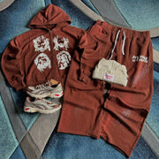 God Jesus Casual Street Zip Hoodie Pants Two-Piece Set