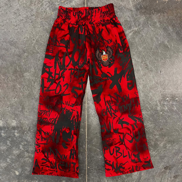 Personalized Graffiti Printed Pocket Sweatshirt Pants