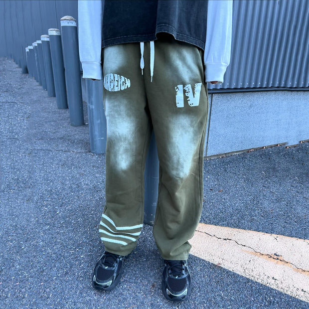 Casual Retro Washed Street Heavyweight Sweatpants