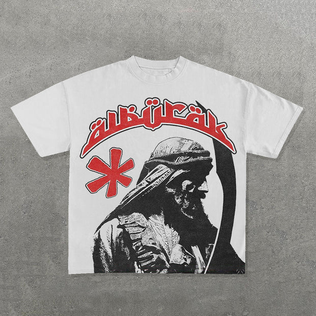 Casual Jesus Print Short Sleeve T-Shirt
