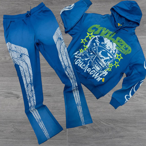 Fashion Personalized Skull Print Hoodie Set