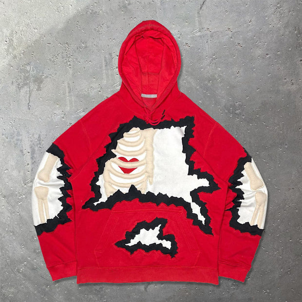 Retro Print Casual Street Hoodie
