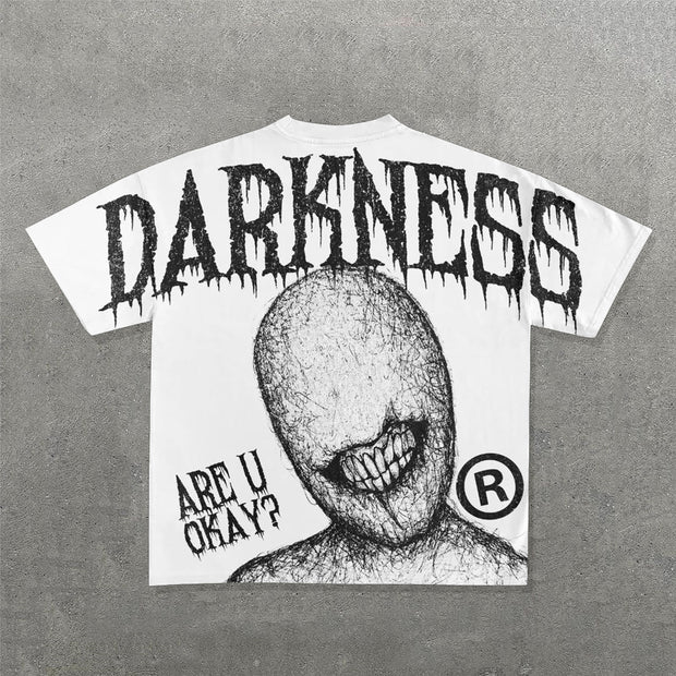 Fashion Darkness Print Short Sleeve T-Shirt