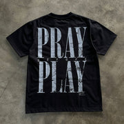 God Pray Play Print Short Sleeve T-Shirt