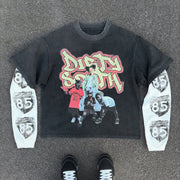 Hip-hop casual street fake two-piece long-sleeved T-shirt