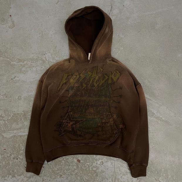 Stylish Fossils Print Long Sleeve Hoodies